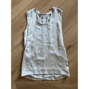 Helmut Lang Women's‎ Sleeveless Linen Blend Top Size P Beige